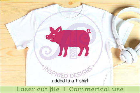Pig silhouette laser cut outs SVG file SVG APInspireddesigns 