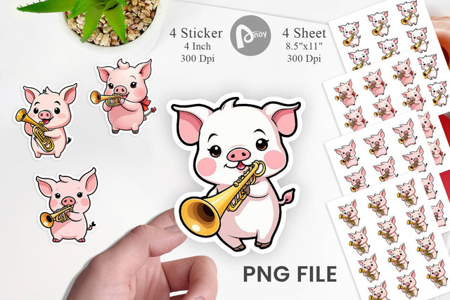 Pig Sticker New Year Sublimation artnoy 