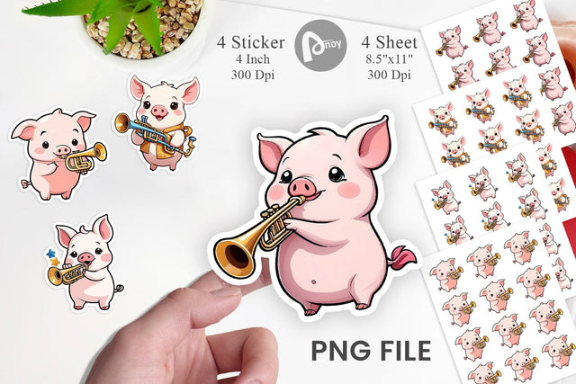 Pig Sticker New Year Sublimation artnoy 