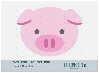 Pig SVG PNG Cut EPS File SVG HarperNCo 