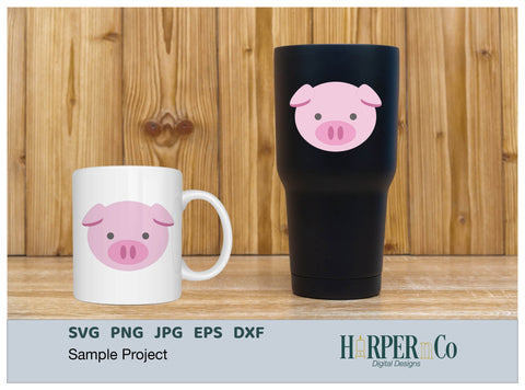 Pig SVG PNG Cut EPS File SVG HarperNCo 