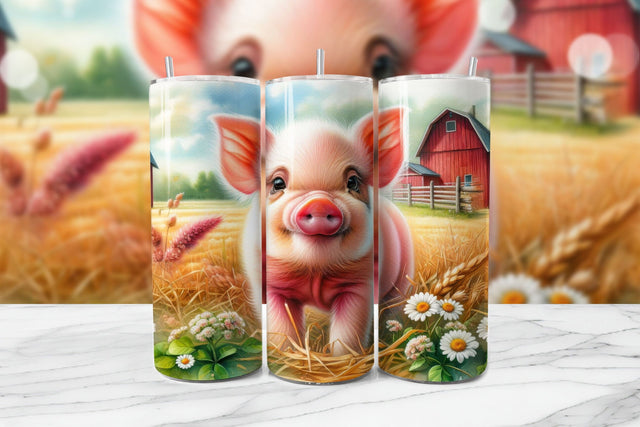 Pig Tumbler Wrap PNG for 20oz Skinny Sublimation Sublimation BijouBay 
