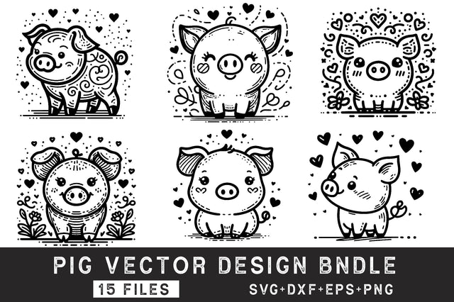 Pig with Bandana SVG Bundle SVG Rupkotha 