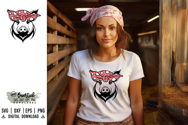 Pig with bandana, SVG file SVG Boertiek 