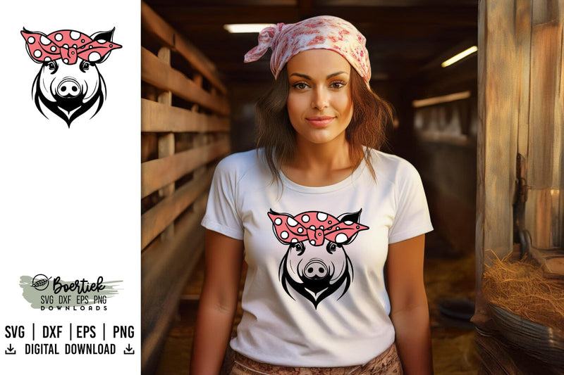 Pig with bandana, SVG file SVG Boertiek 