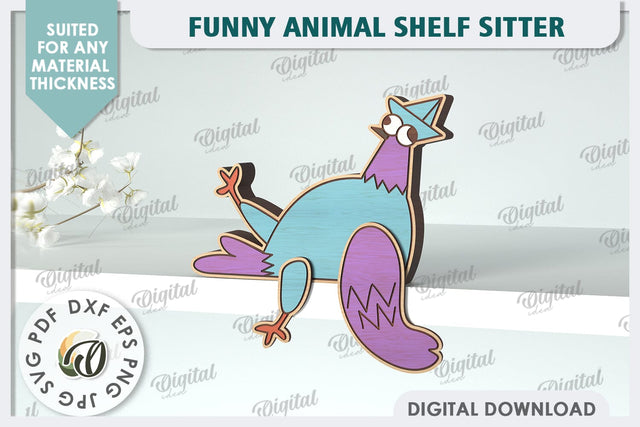 Pigeon Funny Decor Laser Cut. Cute Animal. Shelf Sitter SVG SVG Evgenyia Guschina 