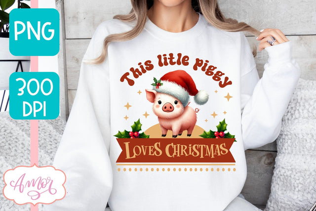Piggy christmas design PNG | Cute Christmas sublimation Sublimation Amorclipart 