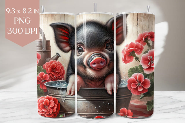 Piglet Bath Tumbler Wrap Sublimation BijouBay 