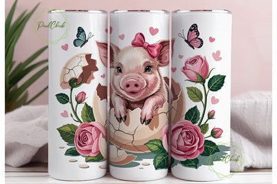 Piglet in Eggshell 20oz Tumbler Wrap Sublimation PixelChick 
