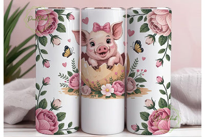 Piglet in Eggshell 20oz Tumbler Wrap Sublimation PixelChick 