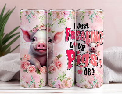 Pigs Tumbler Teacup Decor Gifts For Women, Girls Who Freaking Love Pigs Tumbler PNG Sublimation PixelChick 
