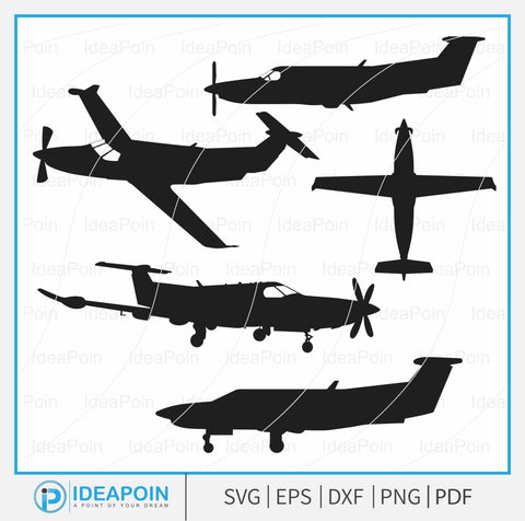 Pilatus PC-12 svg, Pilatus PC-12 Vector, Learjet airplane, Pilatus PC-12 Silhouette SVG Dinvect 