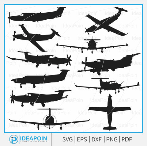 Pilatus PC-12 svg, Pilatus PC-12 Vector, Learjet airplane, Pilatus PC-12 Silhouette SVG Dinvect 