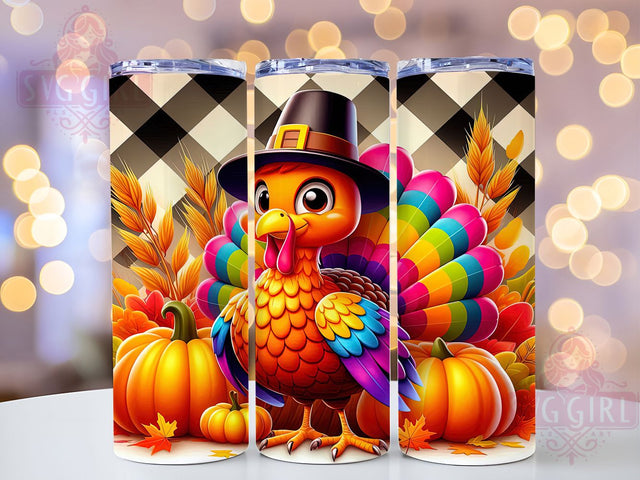 Pilgrim Thanksgiving Turkey Fall Tumbler, Autumn Turkey Wrap, Pilgrim Turkey Design, 20oz Sublimation Wrap, Harvest Holiday Tumbler, Rustic Fall Drinkware, Seasonal Thanksgiving Wrap Sublimation SvggirlplusArt 