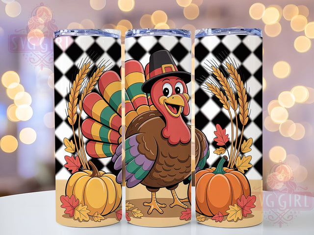 Pilgrim Thanksgiving Turkey Fall Tumbler, Autumn Turkey Wrap, Pilgrim Turkey Design, 20oz Sublimation Wrap, Harvest Holiday Tumbler, Rustic Fall Drinkware, Seasonal Thanksgiving Wrap Sublimation SvggirlplusArt 