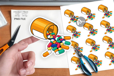 Pill Bottle Sticker Sublimation artnoy 
