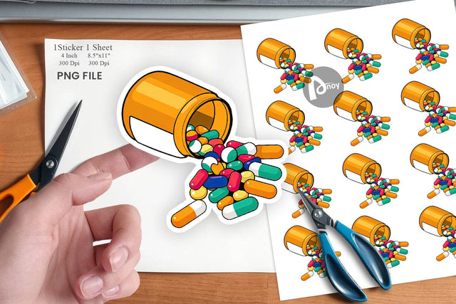 Pill Bottle Sticker Sublimation artnoy 