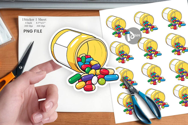 Pill Bottle Sticker Sublimation artnoy 