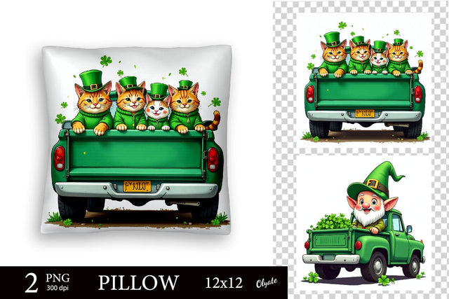 Pillow St Patricks Day PNG. Pillow Case Sublimation PNG Sublimation Olga Terlyanskaya 
