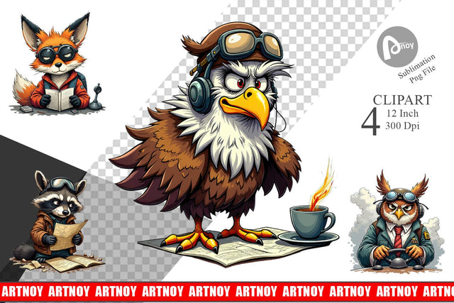Pilot Grumps Clipart Sublimation artnoy 