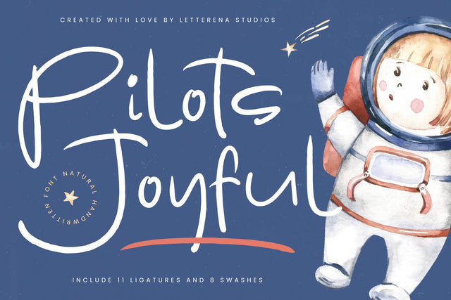 Pilots Joyful - Natural Handwritten Font Font Letterena Studios 