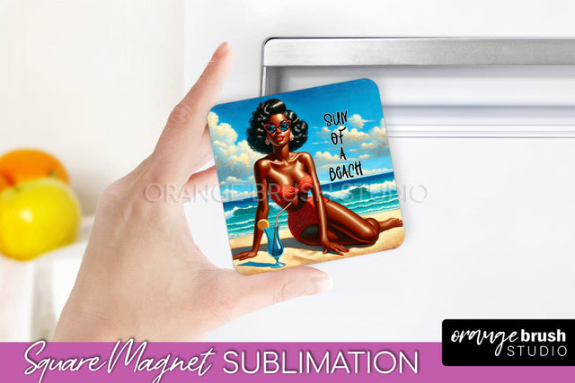 Pin Up Girl Magnet Sublimation, Sarcastic Beach Quote Magnet Sublimation OrangeBrushStudio 