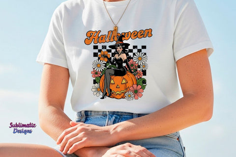 Pin-Up Witch Retro Halloween PNG Sublimation Sublimatiz Designs 