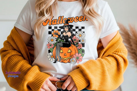 Pin-Up Witch Retro Halloween PNG Sublimation Sublimatiz Designs 