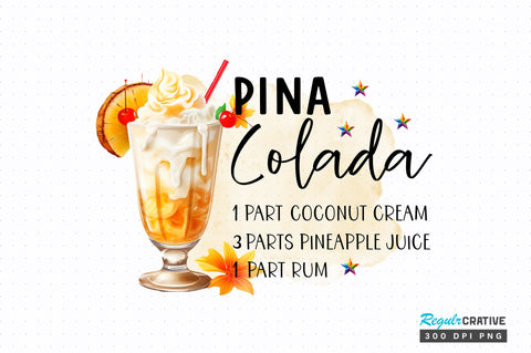 Pina colada PNG design Sublimation Regulrcrative 