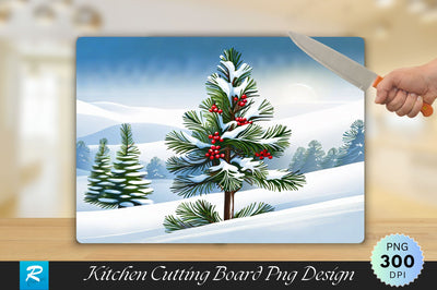 Pine and Mistletoe Cutting Board Sublimation Regulrcrative 