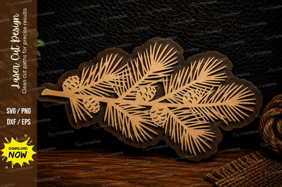 Pine Branch Laser Cut Svg Design SVG Regulrcrative 