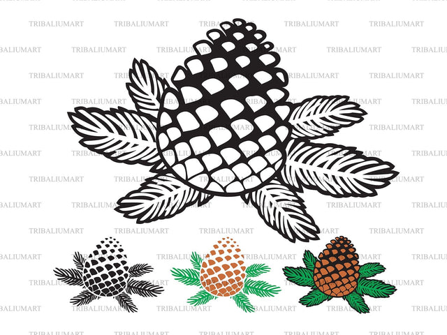 Pine cone and branch SVG TribaliumArtSF 