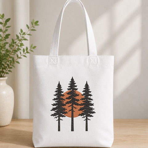 Pine Forest Sunset Machine Embroidery Design PES DST Stitch Pattern Files Embroidery/Applique DESIGNS PatternFeed8 