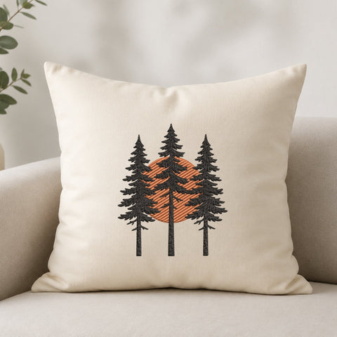 Pine Forest Sunset Machine Embroidery Design PES DST Stitch Pattern Files Embroidery/Applique DESIGNS PatternFeed8 
