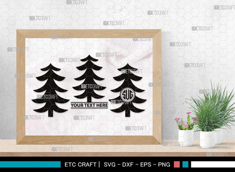 Pine Tree Monogram, Pine Tree Silhouette, Pine Tree SVG, Forest Svg, Pine Svg, Spruce Forest Svg, Nature Svg, SB00525 SVG ETC Craft 