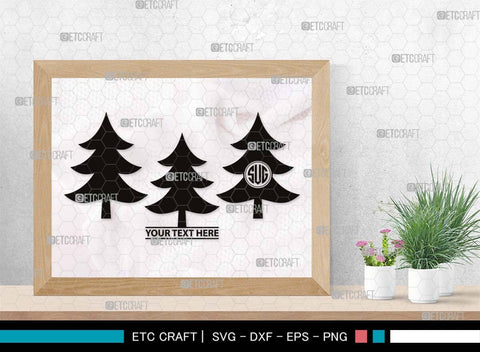 Pine Tree Monogram, Pine Tree Silhouette, Pine Tree SVG, Forest Svg, Pine Svg, Spruce Forest Svg, Nature Svg, SB00525 SVG ETC Craft 