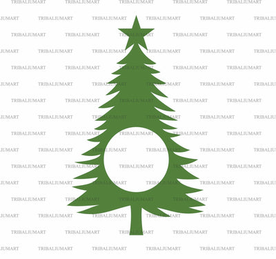 Pine Tree Monogram SVG TribaliumArtSF 