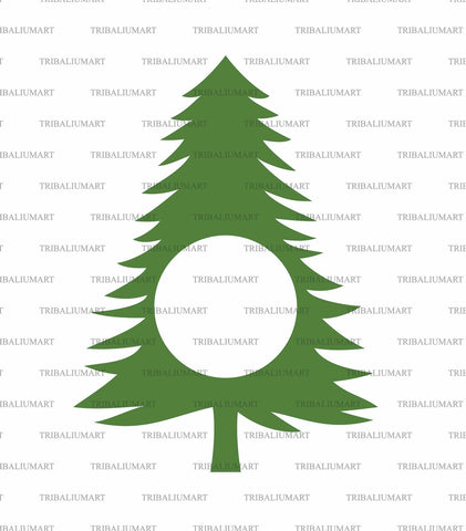 Pine Tree Monogram SVG TribaliumArtSF 