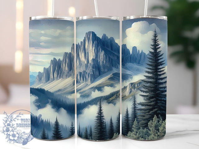 Pine Tree Tumbler, Vintage Tumbler, Retro Design, 20oz Tumbler, Nature Gift, Sublimation Design, Outdoor Enthusiast, Cabin Decor Sublimation ToriDesigns 