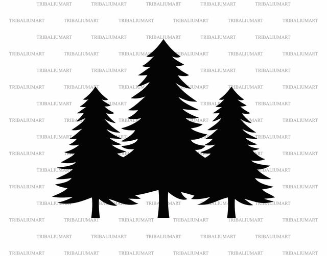 Pine trees (forest design) SVG TribaliumArtSF 