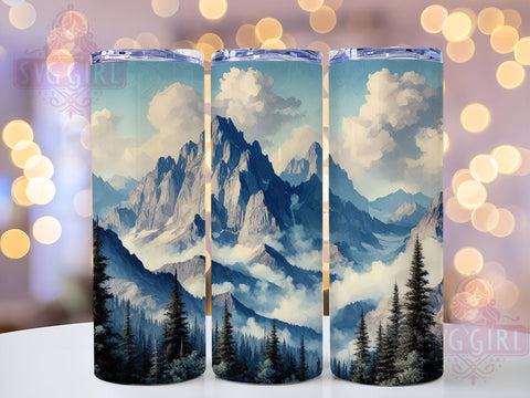 Pine Trees Tumbler, Nature Drinkware, 20oz Sublimation, Forest PNG Design, Outdoor Gift, Rustic Tumbler, Camping Decor, Wilderness Tumbler Sublimation SvggirlplusArt 