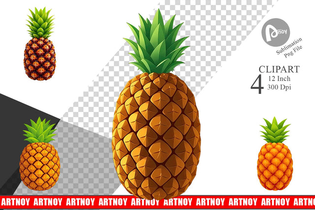 Pineapple Clipart Sublimation artnoy 