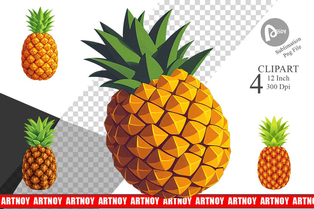 Pineapple Clipart Sublimation artnoy 