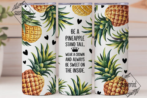 Pineapple Crown 20oz Tumbler Wrap Sublimation sassyprint 