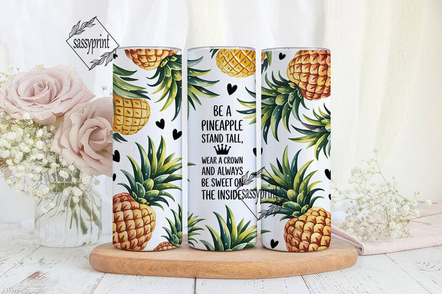 Pineapple Crown 20oz Tumbler Wrap Sublimation sassyprint 