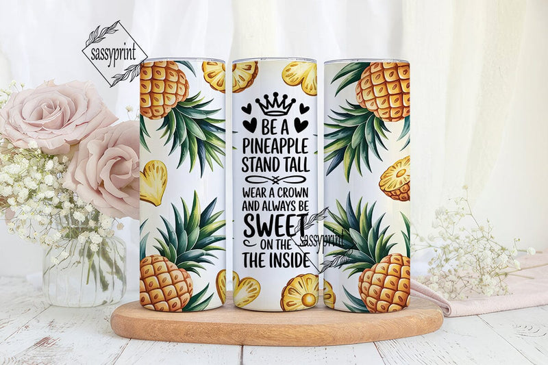 Pineapple Crown 20oz Tumbler Wrap Sublimation sassyprint 