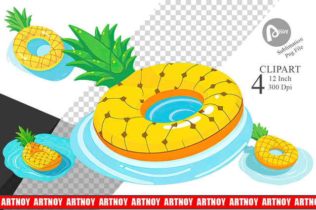 Pineapple Float Clipart Sublimation artnoy 