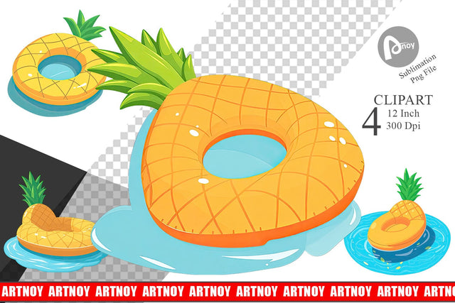 Pineapple Float Clipart Sublimation artnoy 