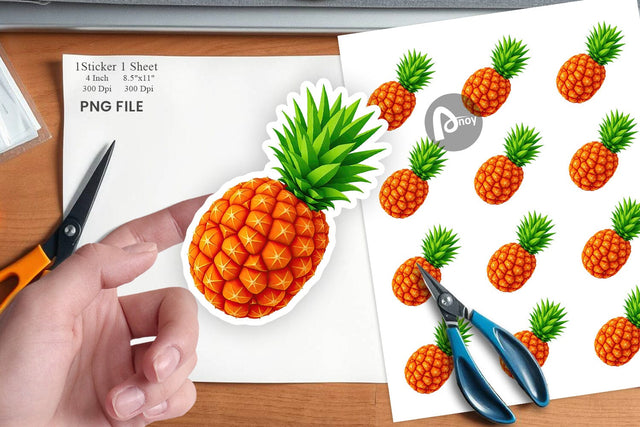 Pineapple Float Sticker Sublimation artnoy 