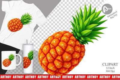 Pineapple Fruit Clipart Sublimation artnoy 